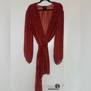 Retrofete Red Sequin Mini Dress